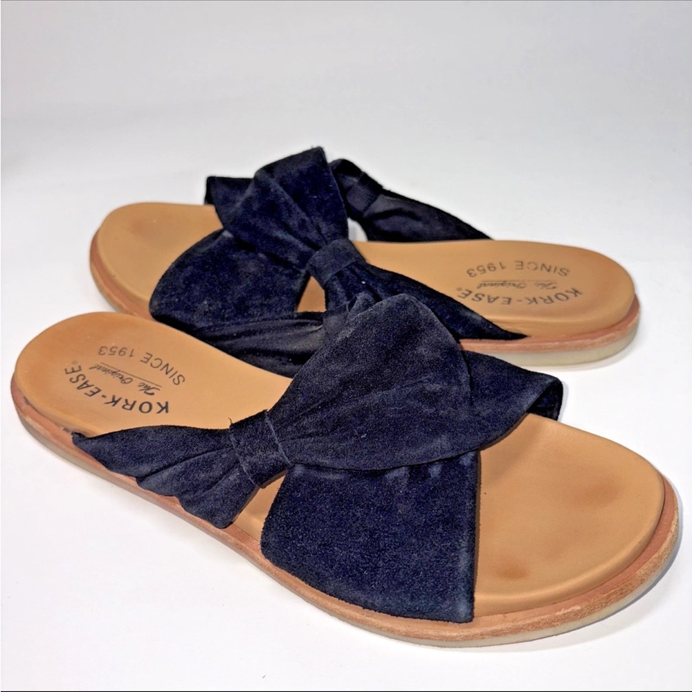Korks Kork Ease Flip flops Women 8 M black Slides flat heel